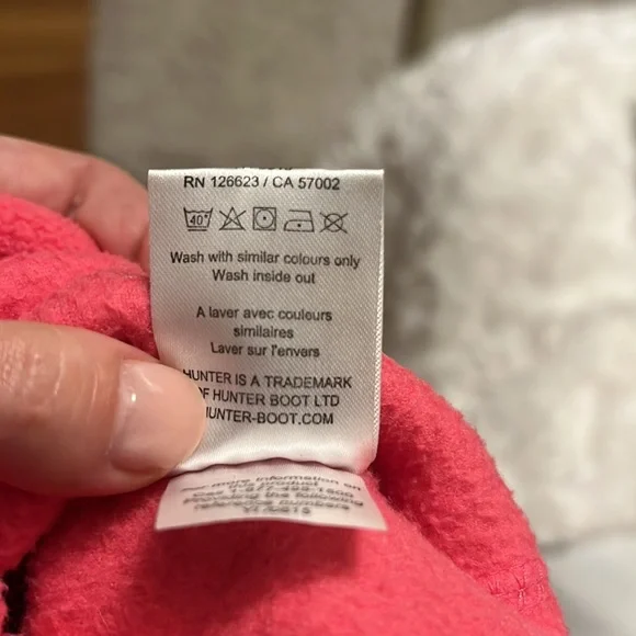 HUNTER Hot Pink Children’s Fleece High Socks- Size L - Picture 7 of 7